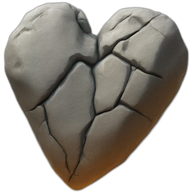 Realistic heart rock emoji