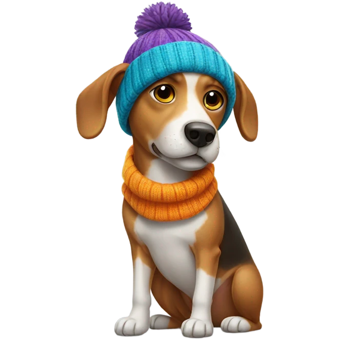 Dog wearing a beanie emoji