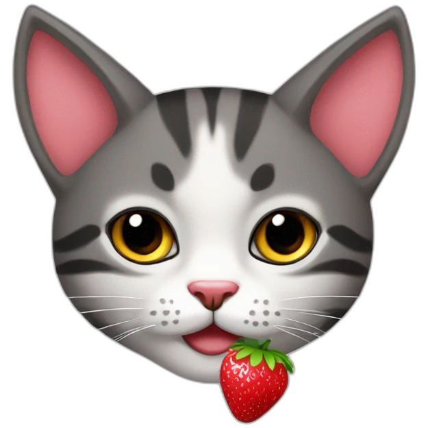 gato con fresa emoji