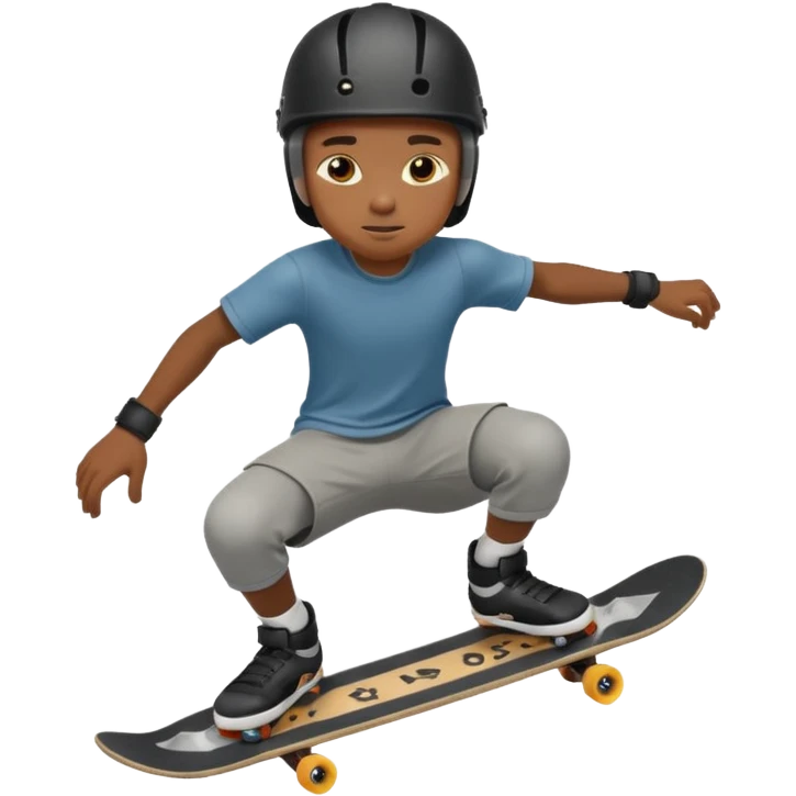 skateboarder black boy mugshot with helmet emoji