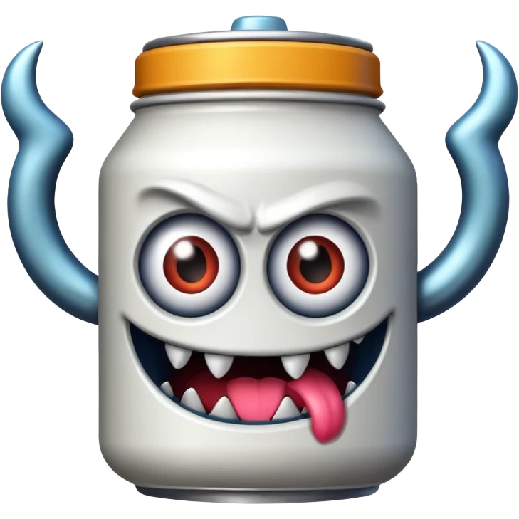 Crea un emoji de una lata de monster blanca emoji