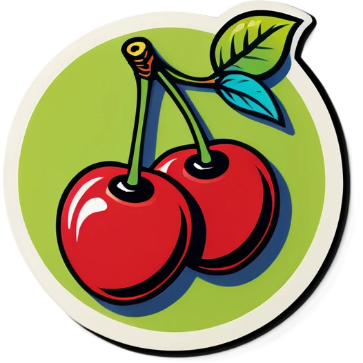 Pop art cherry emoji