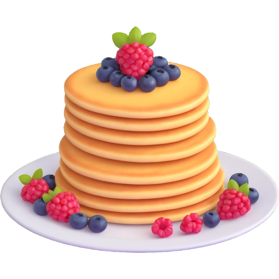 cheese pancakes with berries emoji