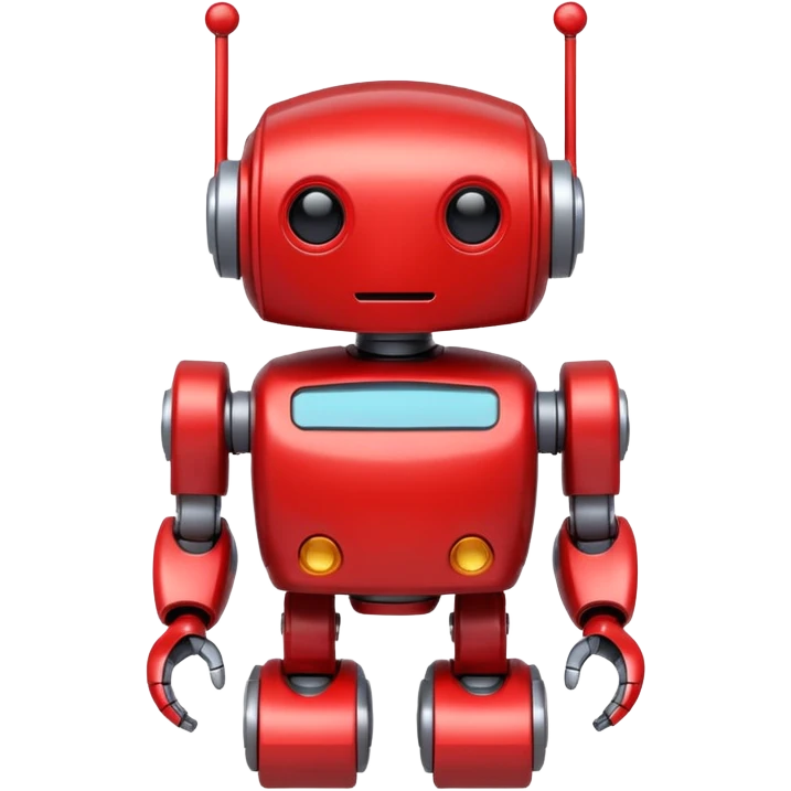red mini robot toy emoji