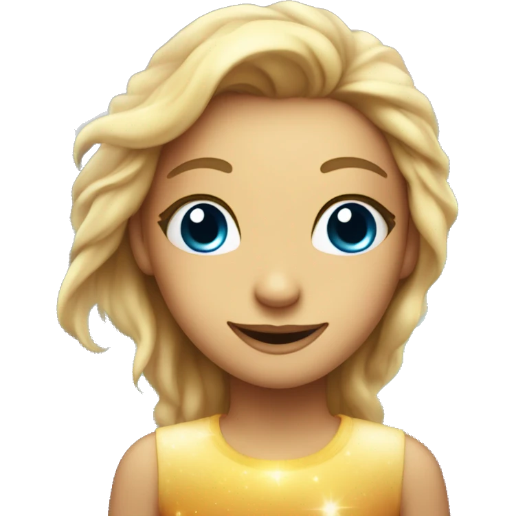 A sparkling face with wide eyes, a big smile, glowing skin, and a rainbow halo with tiny stars around it.

 emoji
