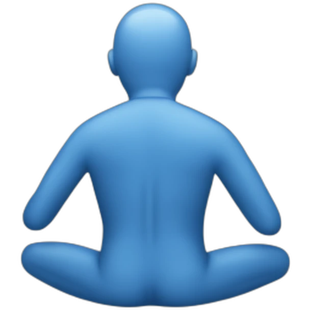Blue Man displaying rear end emoji