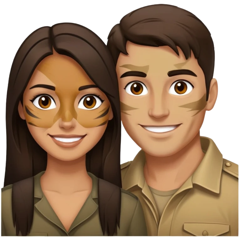 Conquer brunette couple war emoji