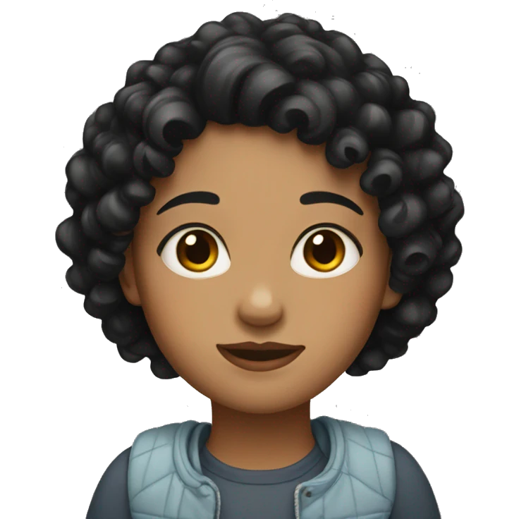girl with black curly hair emoji