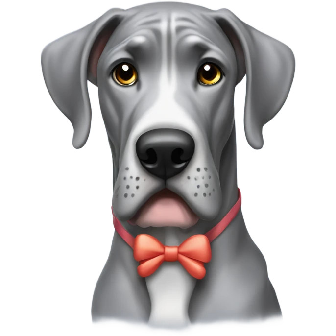 Grey great dane with bow emoji
