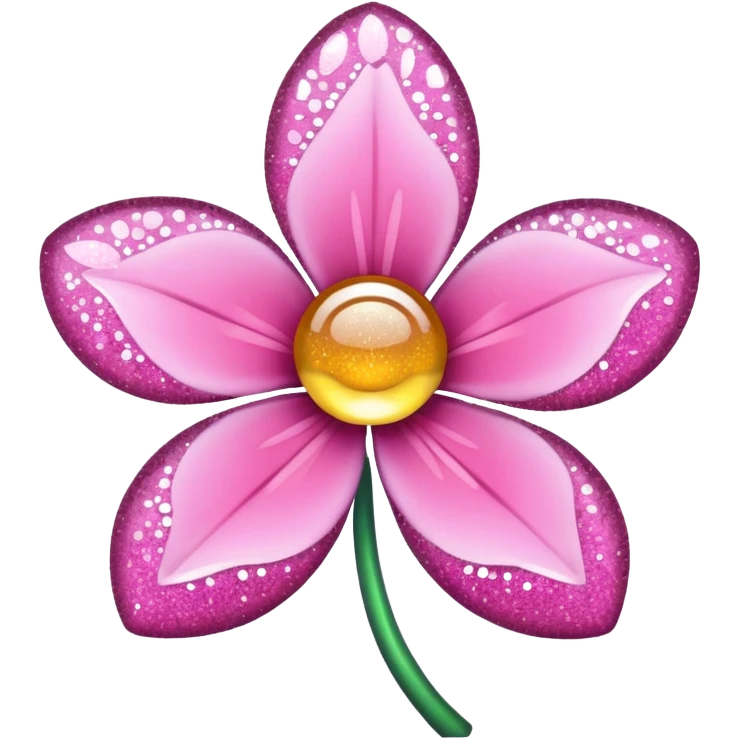 glitter pink flower emoji