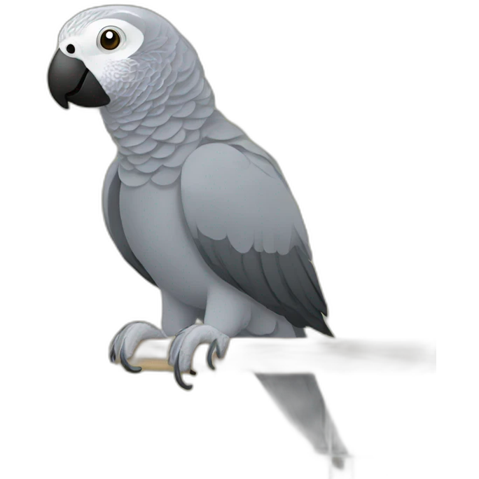 African grey parrot in bird enclosure emoji
