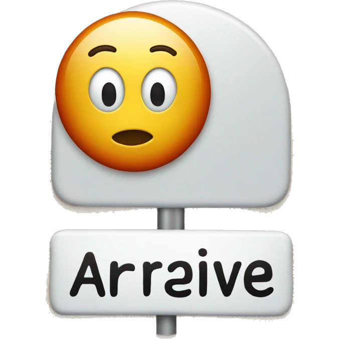sign with text "J'arrive" on it emoji