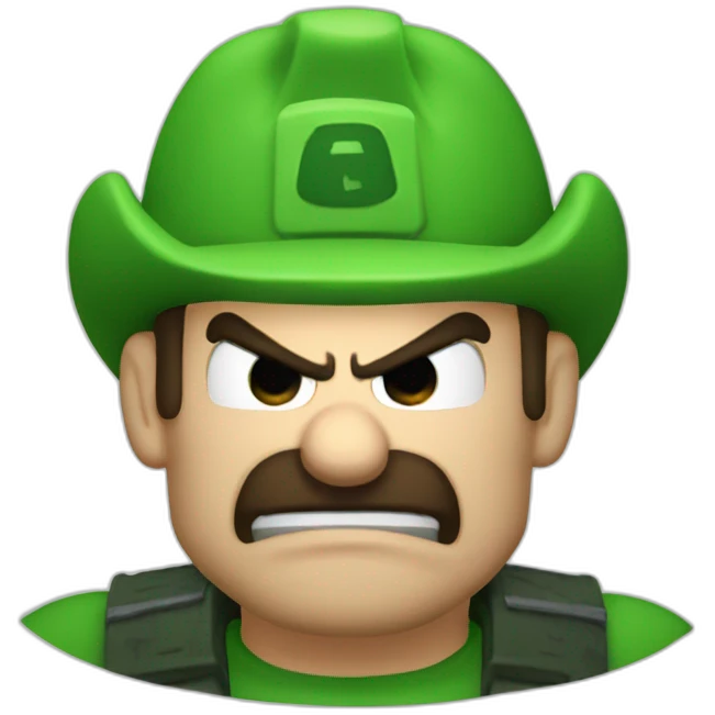 Luigi angry doomguy emoji