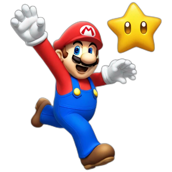 mario bross saltando por una estrella emoji