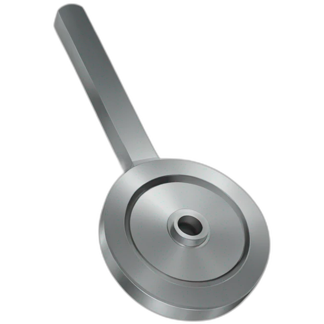 metal measuring device with a flared top and a flared that taper toward a thinner center emoji