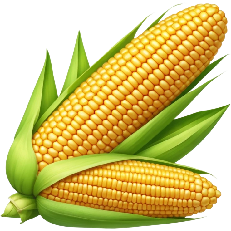 Corn cob with yellow kernels emoji