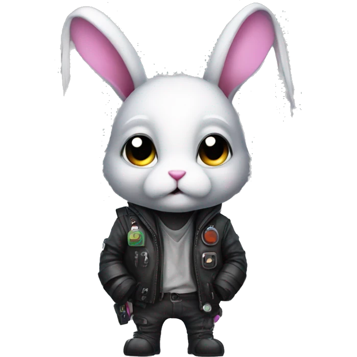 Cute Birthday cyberpunk rabbit emoji