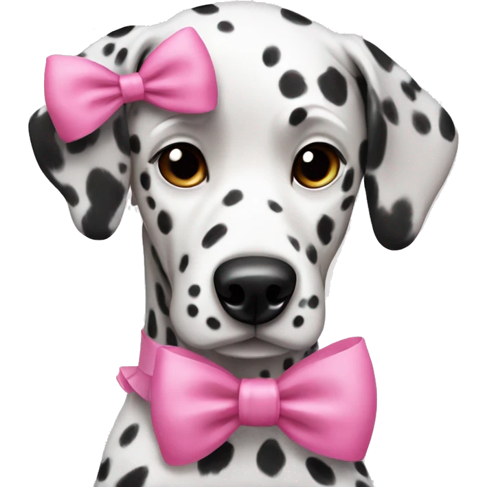 Dalmatian dog with pink bow emoji