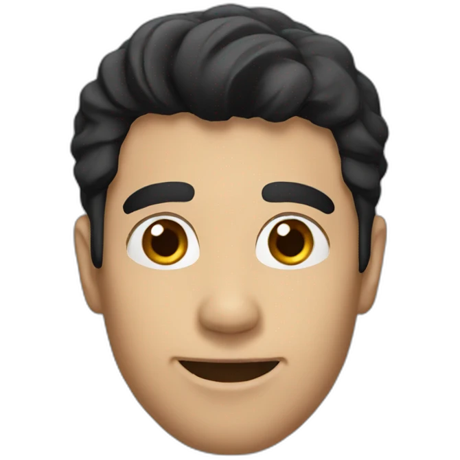 A man with black hair emoji