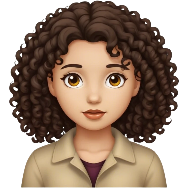 Curly dark brown girly  emoji