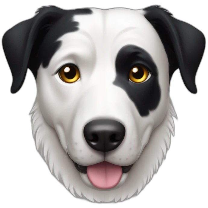 short-hair, black-and-white, border-collie-american-bulldog, white-fur-around-left-eye emoji