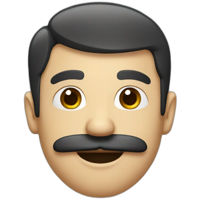funny man with small black mustache emoji