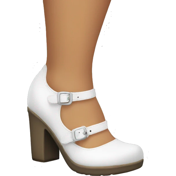 White chunky girl shoes emoji