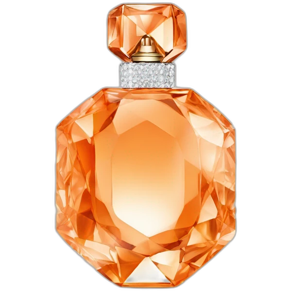 Iconic Luxury Diamond Cut Crystal Fragrance Bottle Orange Tint emoji