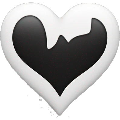 Half black half white heart emoji
