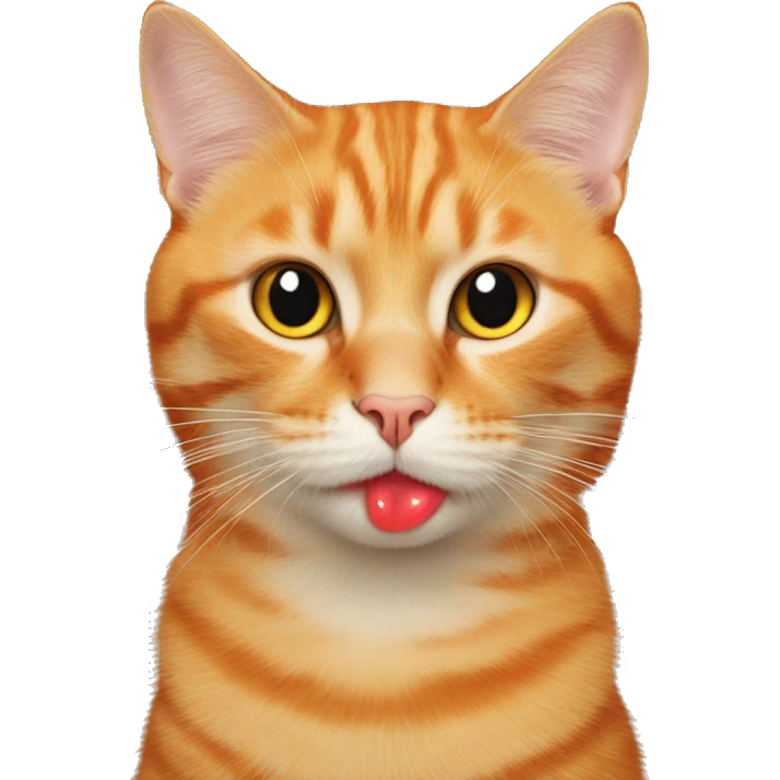 Orange cat w marking lipstick on fur emoji