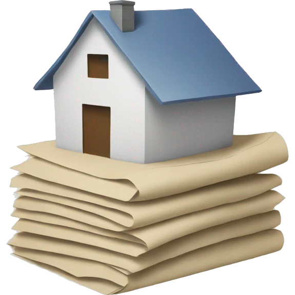 a stack of paper with a visible home symbol on it emoji