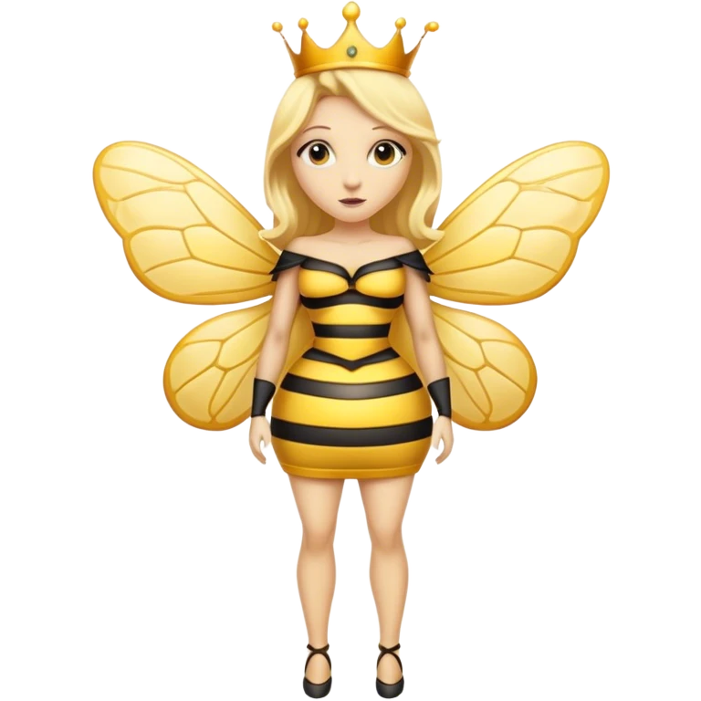 Full Body large  size Queen bee woman with  blonde hair and big nose emoji
