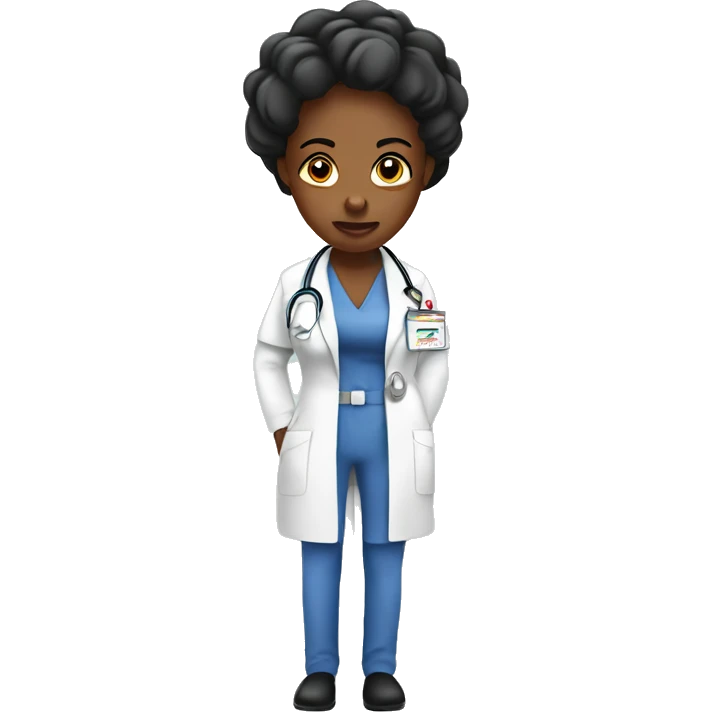 Tired desperate bored black woman nurse emoji
