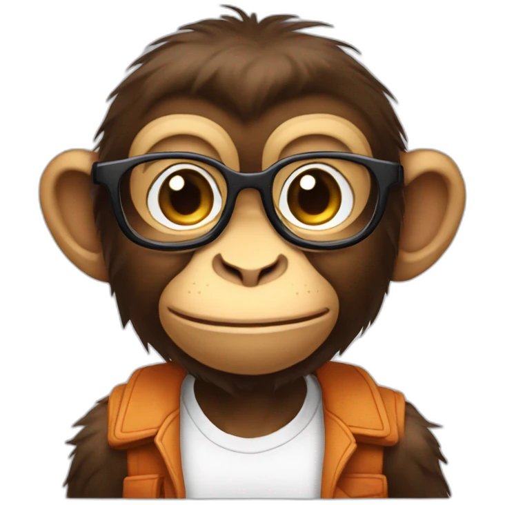 Nerd looking monkey emoji