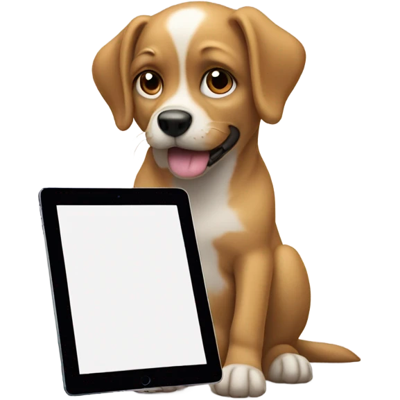 A dog with a iPad  emoji