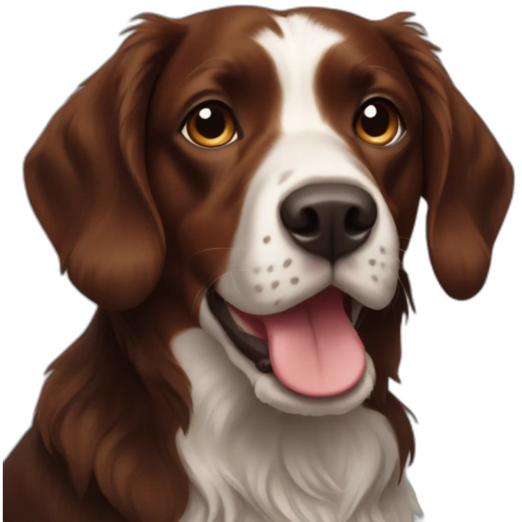 black Brittany+ spaniel dog emoji