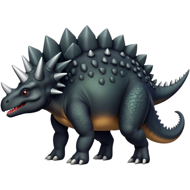 Black stegosaurus dinosaur accurate  emoji