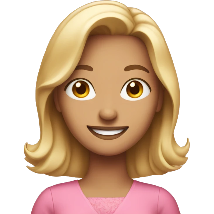 smiling woman in pink dress emoji