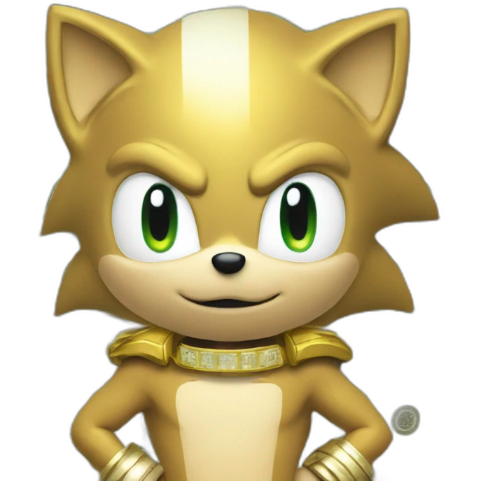 sonic with money, wearing gold watches emoji