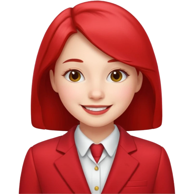 Girl in red holiday suit emoji