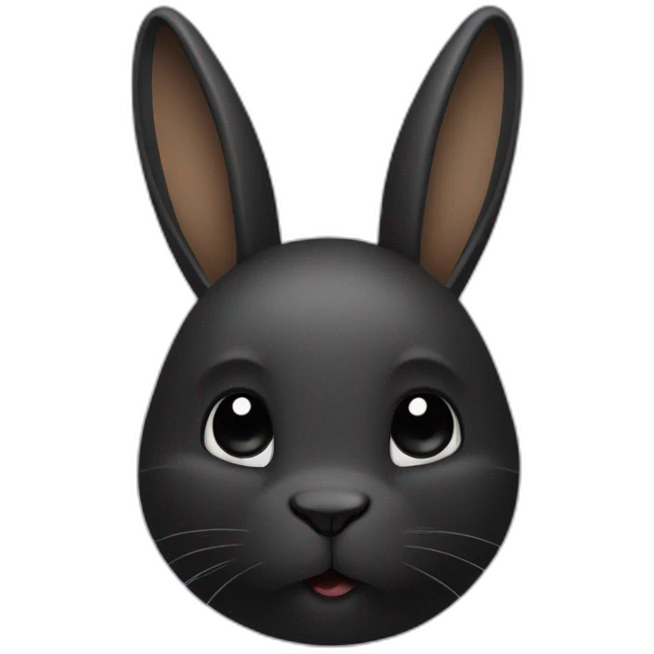 lapin noire sur un fusée emoji