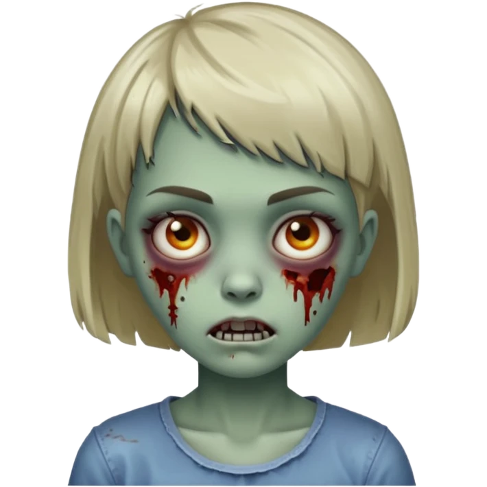 Garota zombie franja cabelo curto  emoji