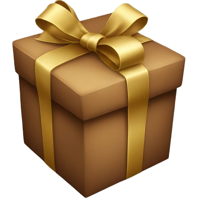 Brown and gold Christmas present  emoji