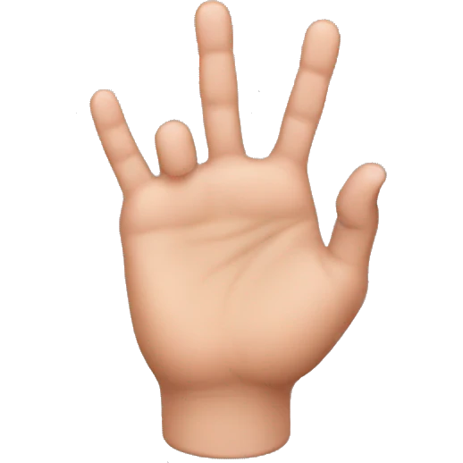 hoof shaped finger on hand emoji