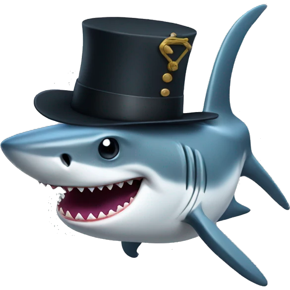 Shark with top hat  emoji