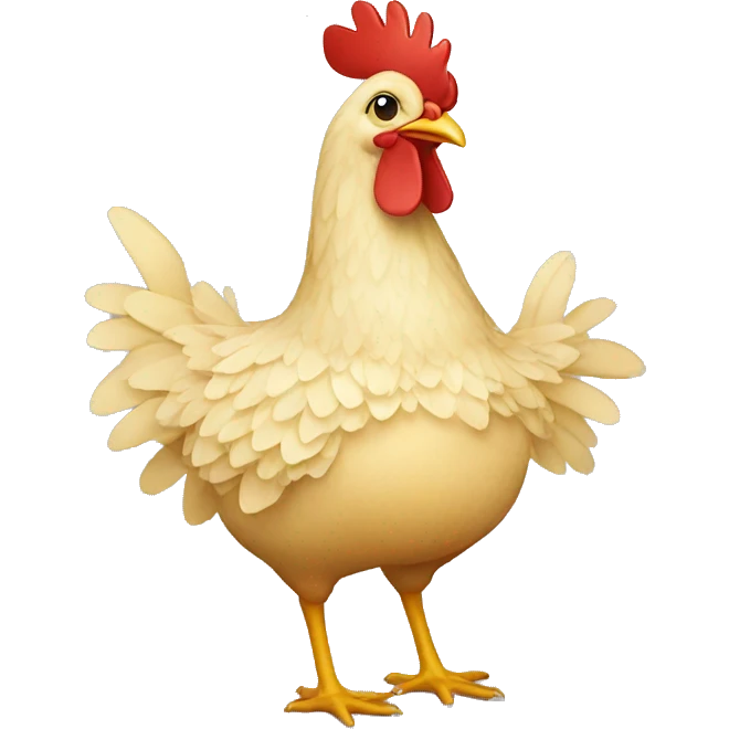 chicken with a dress emoji
