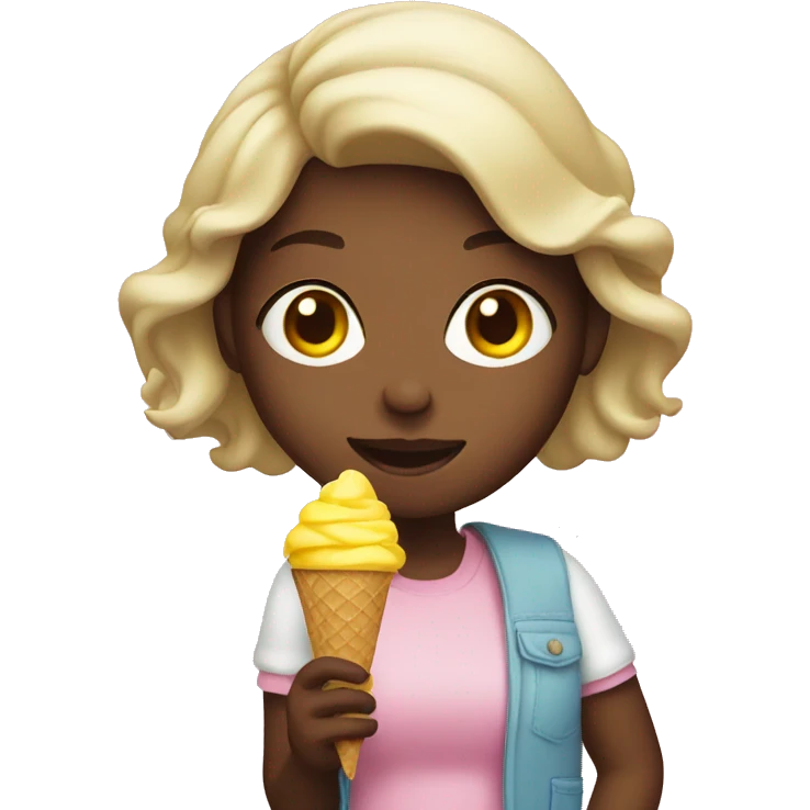 Girl holding icecream emoji