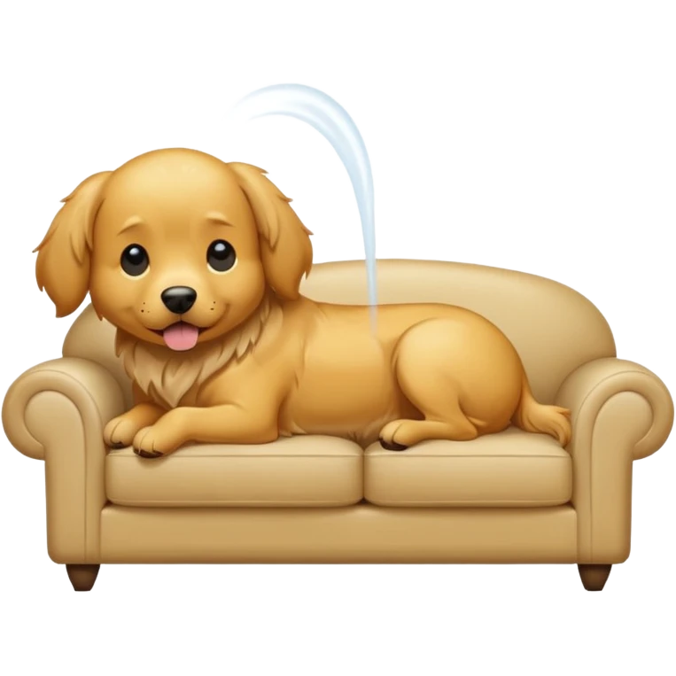 Dog peeing on couch emoji