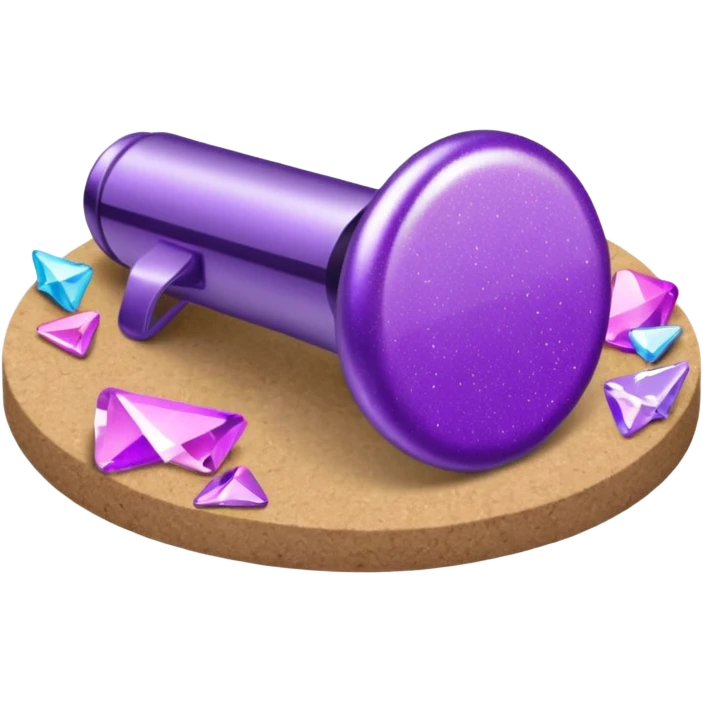glitter purple and cian pin office emoji