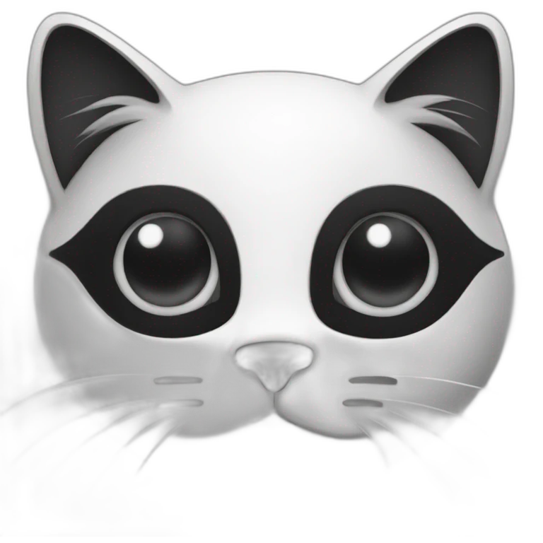 Cat black and white emoji